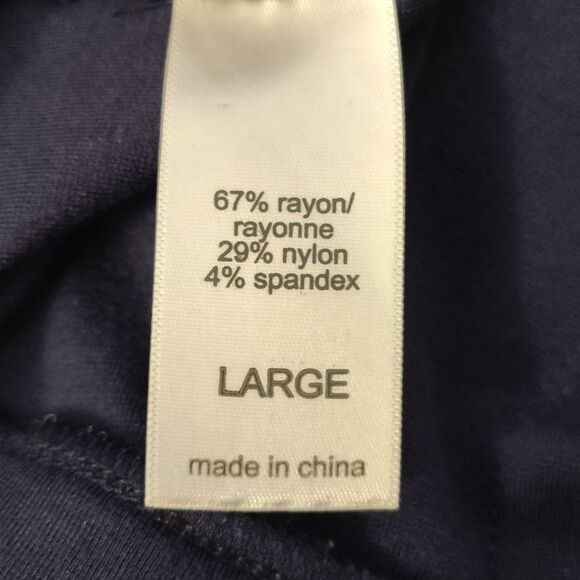 Maurices Navy Blue Pull On Stretch Knit Midi Pencil Skirt Size Large - Picture 9 of 10